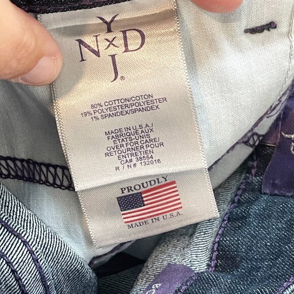 NYDJ Jeans Womens Sz 10 Bootcut Embellished Demin Mid Rise Stretch Lift Tuck - Picture 9 of 16